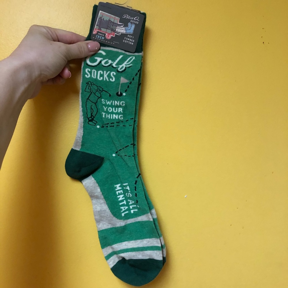 Blue Q Socks Men’’s Crew Golf Socks size 7-12 NWT